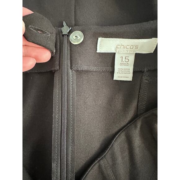 Chico's Black corpcore skirt classic businesswear versatile mini size 1.5 US 10 - Picture 3 of 6